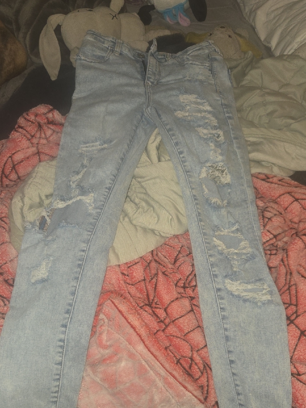 American Eagle Outfitters Light Blue Distressed Skinny Jeans